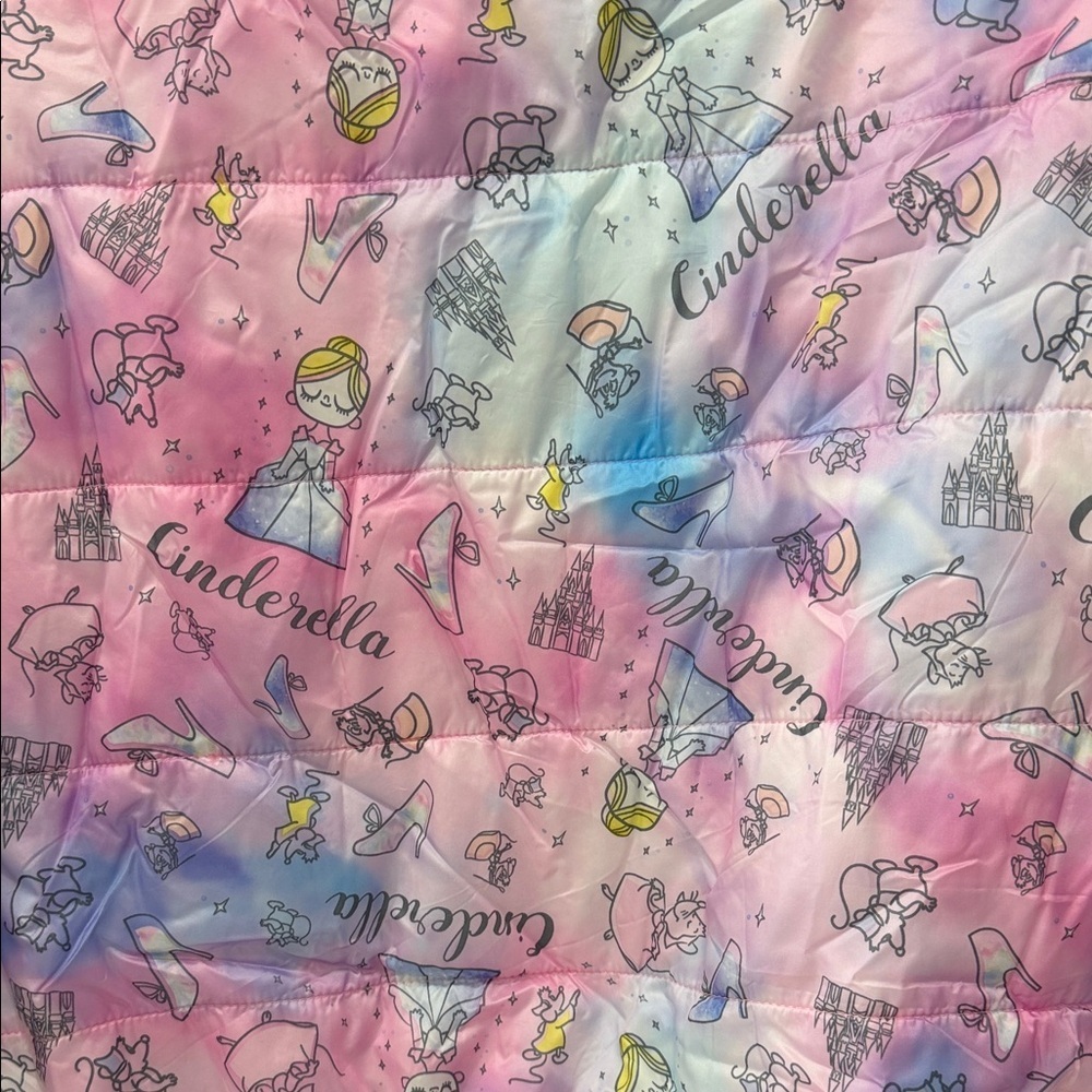 Authentic Disney Cinderella Kids Puffer Jacket - Pink and Light Blue - Picture 5 of 5